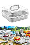 Tilbe Home 6 Kişilik Piknik Seti - Çantalı Piknik Seti 25 Parça Piknik Organizer Kamp Gray Piknik Seti