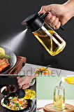 2 Adet Çift Fonksiyonlu Cam Yağdanlık 550ml Zeytinyağı Sıvıyağ Şişe Sprey Airfryer Yağlık Sirkelik