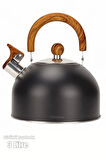 Tilbe Home 3 Litre Düdüklü Çaydanlık Ahşap İskandinav Su Isıtıcı Islık Çalan Çaydanlık Kettle Demlik Çay Potu