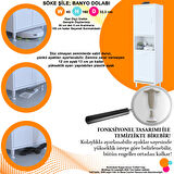 MODİLAYN SÖKE  ŞİLE 45 x 160 x 32,5 cm 3 Raflı 1 Kapaklı Kirli Çamaşır Bölmeli Banyo Dolabı
