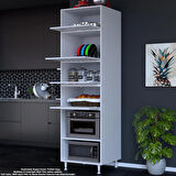 Modilayn SİLVA_SİLVA 4 Kapak 59,6 x 226,4 x 56cm 6 Derin Göz Raf Mini Midi Mikrodalga Fırın Dolabı