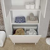 Modilayn MİLANO 75x160 cm 2 li Çamaşır Bölmeli Banyo Dolabı