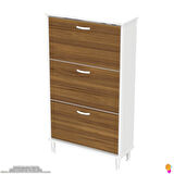 Modilayn VARBİ Antre Hol 72 x 127 x 25, 5 cm lik 3 Düşer Kapak 6 Göz Raf Bölmeli Ayakkabılık