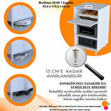 Modilayn SİLVA 1 Kapaklı 59,6 x 119,2 x 56 cm Bölmeli Ekmeklikli Mini Midi Mikrodalga Fırın Dolabı