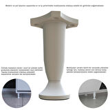 Alkur homeline 4 Adet 10 cm Plastik Beyaz Bingolu ( 1 cm Ayarlanabilir)