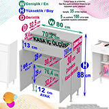 Modilayn EMİR 80x88x32,5 cm 1 Çekmece 2 Kapak 1 Raf 2 Bölme Çok Amaçlı Banyo & Mutfak Dolabı 