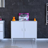 Modilayn SÖKE Küçük Alanlar İçin Akıllı Çözümler 90x75x32,5 cm’ lik 2 Kapaklı 3 Göz Raf Dolap