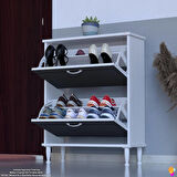 Modilayn UMAY Kapı Önü 72 x 90 x 25,5 cm’ lik 2 Düşer Kapak 4 Göz Bölmeli Ayakkabılık