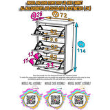 Modilayn VARBİ Asma Antre 72x 115x26 cm’lik 3 Düşer Kapak 6 Göz Bölmeli Ayakkabılık