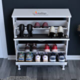 Modilayn UMAY Antre Hol 72x 90x 26 cm’ lik 2 Düşer Kapak 4 Göz Bölmeli Ayakkabılık