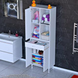 Modilayn AFRA 60x173x32,5 cm 1 Çekmece 3 Kapak 3 Raf 6 Bölme Çok Amaçlı Banyo & Mutfak Dolabı 