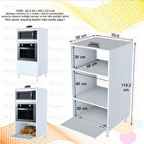 Modilayn SİLVA 1 Kapaklı 59,6 x 119,2 x 56 cm Özel Üretim Mini Midi Mikrodalga Fırın Dolabı