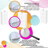 Modilayn YENİ AFRA 70x173x32,5 cm 1 Çekmece 4 Kapak 3 Raf 6 Bölme Çok Amaçlı Banyo & Mutfak Dolabı 