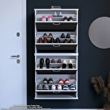 Modilayn UMAY Asma Antre Hol 72x156x25, 5 cm’ lik 4 Düşer Kapak 8 Göz Bölmeli Ayakkabılık