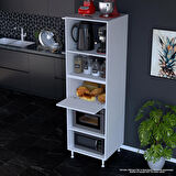 Modilayn SİLVA LOYA 1 Kapaklı 59,6 x194,6 x56 cm Özel Ölçü Kapaklı Mini Midi Mikrodalga Fırın Dolabı