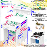 Modilayn BİRCE XL-70 x 87 x 48 cm Tüp Bölmeli Set Ocak Altı Dolap ve Baharat Rafı