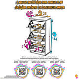 Modilayn VARBİ Asma Kapı Önü 52 x 115 x 25, 5 cm’ lik 3 Düşer Kapak 6 Göz Raf Bölmeli Ayakkabılık