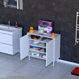 Modilayn SÖKE Küçük Alanlar İçin Akıllı Çözümler 85x75x32,5 cm’ lik 2 Kapaklı 4 Göz Raf Dolap