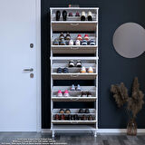 Modilayn VARBİ UMAY' 2 Li Antre Hol 52 x205x 25, 5 cm’ lik 5 Düşer Kapak 10 Göz Bölmeli Ayakkabılık