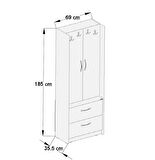 ABRE vm-348 CEVİZ VESTİYER PORTMANTO AYAKKABILIK