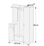 ABRE vm-3637 BEYAZ VESTİYER PORTMANTO AYAKKABILIK