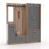 ABRE vm_36348 ANTRASİT vestiyer portmanto ayakkabılık