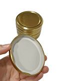 Konserve Kavanoz Kapağı 100 Adet 82mm Altın Kapak