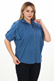 %100 Cotton Yazlık Organik Büyük Beden Kadın Gömlek