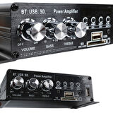 MagicVoice Streo Ev ve Otomobil Tipi 12 Volt 100 Watt Motosiklet Amfi Bluetooth 2USB (154X80X42Mm)