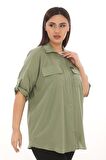 %100 Cotton Büyük Beden Natural Gömlek