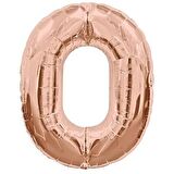 0 Rakam Folyo Balon Rose Gold 100 cm (1 metre)