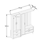 ABRE vm-342348 BEYAZ VESTİYER PORTMANTO AYAKKABILIK