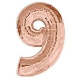 9 Rakam Folyo Balon Rose Gold 100 cm (1 metre)