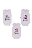 Minnie Mouse Kız Bebek Body Her Ay Farklı Zıbın Setleri (12 Aylık Atlet) - En Güzel Hatıra
