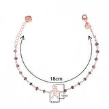 Zirkon Taşlı Pırlanta Montür Rose Altın Kaplama Iolite Rosary Çocuk Adam Gümüş Bileklik