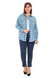 Taşlı Ekose Cepli Büyük Beden Gömlek