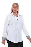 Cotton Slim Fit Büyük Beden Kadın Gömlek