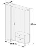 ABRE vm-34342 BEYAZ VESTİYER PORTMANTO AYAKKABILIK