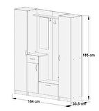ABRE vm-343637 BEYAZ VESTİYER PORTMANTO AYAKKABILIK