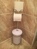 Banyo Tuvalet Kağıdı Askısı Çöp Kovası Yedekli Ayaklı