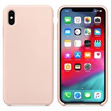 Apple iPhone X Altı Açık Liquit Lansman Silikon Toz Pembe