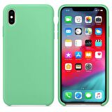 Apple iPhone XS Max Altı Açık Liquit Lansman Silikon Mint Yeşil