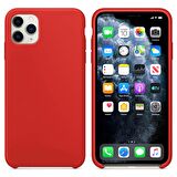 Apple iPhone 11 Pro Max Altı Açık Liquit Lansman Silikon Bayrak Kırmızısı