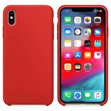 Apple iPhone X Altı Açık Liquit Lansman Silikon Bayrak Kırmızısı