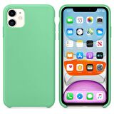 Apple iPhone 11 Altı Açık Liquit Lansman Silikon Mint Yeşil