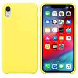 Apple iPhone XR Altı Açık Liquit Lansman Silikon Limon Sarısı