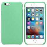 Apple iPhone 6 Plus Altı Açık Liquit Lansman Silikon Mint Yeşil