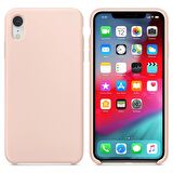 Apple iPhone XR Altı Açık Liquit Lansman Silikon Toz Pembe