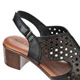 Hush Puppies Fito 624216 Hakiki Deri Kadın Sandalet Siyah