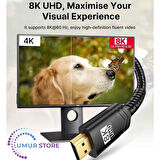 8k UHD Uzun HDMI Kablosu 48GBPS Yüksek Hızlı HDMI 2.1 Örgülü Oyuncu Kablo 4K 120Hz 144Hz 8k 60Hz Dinamik Hdr Dts:x 5 mt